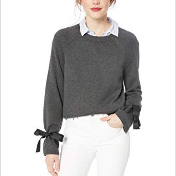 J. Crew Sweaters - J.Crew bell ribbon tie sleeve crew neck sweater